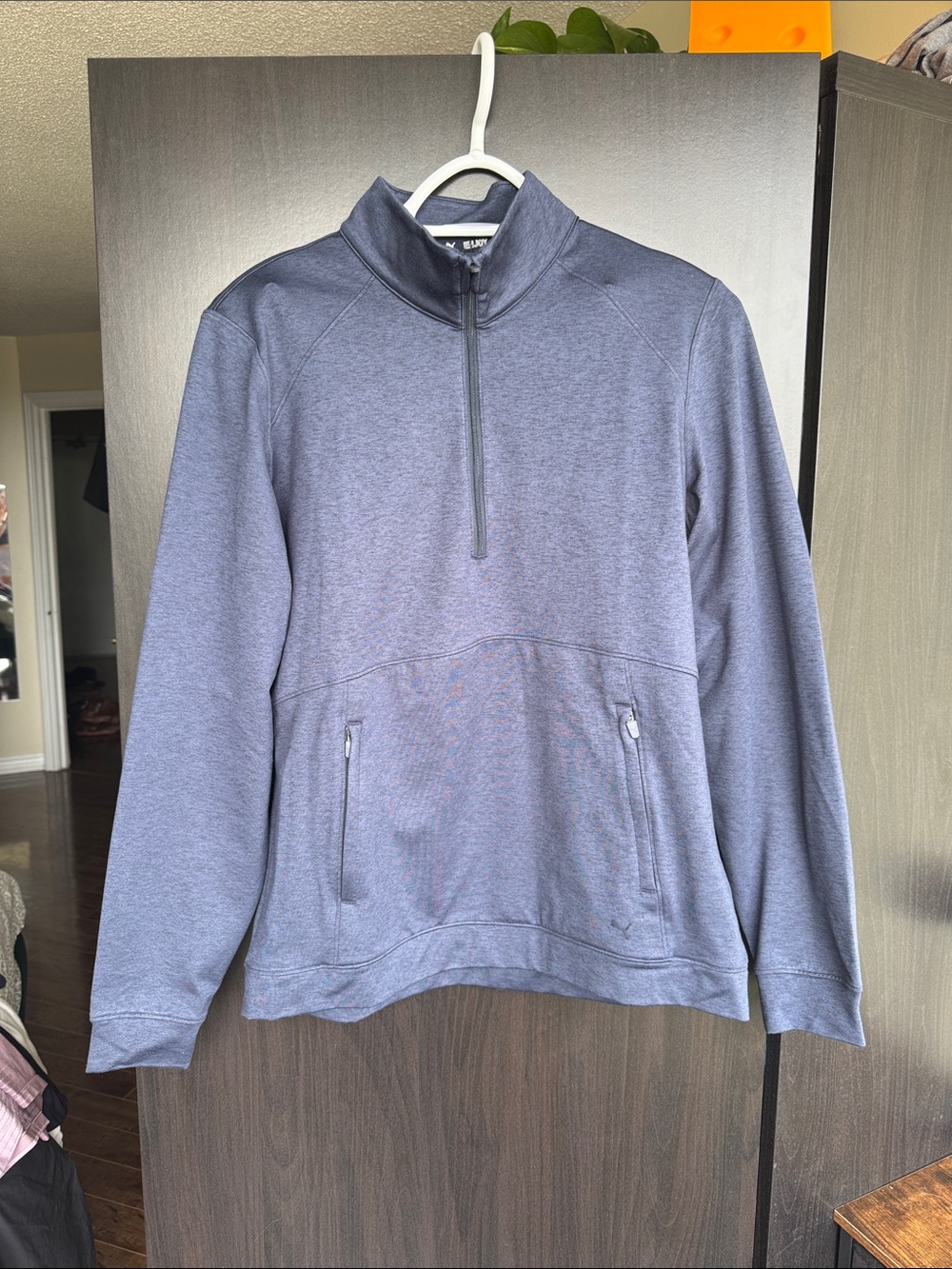 Puma Women's Half-Zip Sweatshirt in Heather Navy